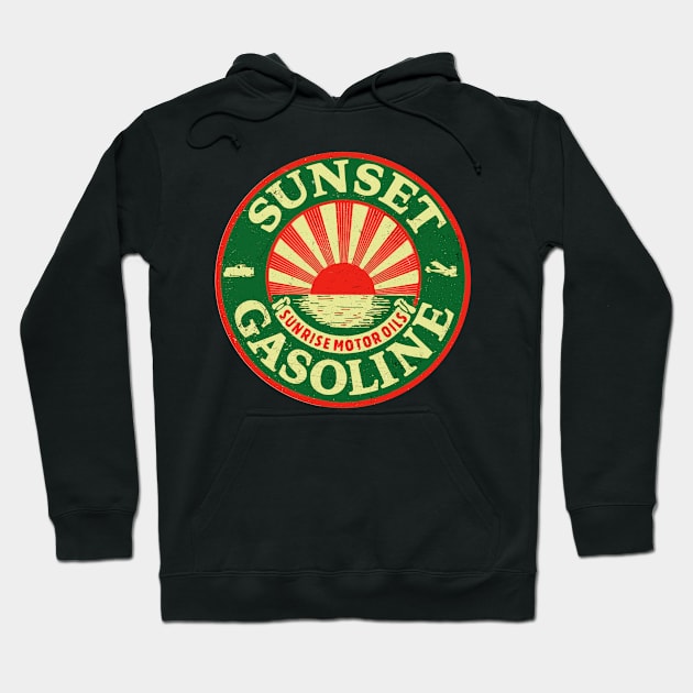 Sunset Gasoline vintage sign Hoodie by ploxd